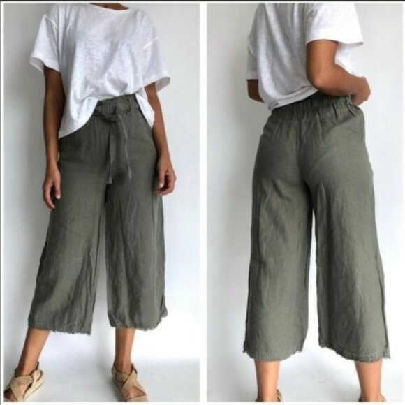Anthropologie Pants - Anthropologie Cloth and Stone Namua Wide Leg Pants Green Womens Size L